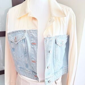Express Denim and Cream Satin Jacket